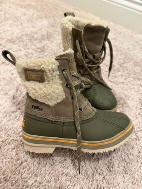 L.L. Bean Kids' Olive and Tan Boots
